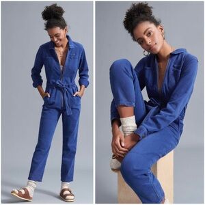 ANTHROPOLOGIE Pilcro Contemporary Casual Utility Denim Jumpsuit Size XL NWT